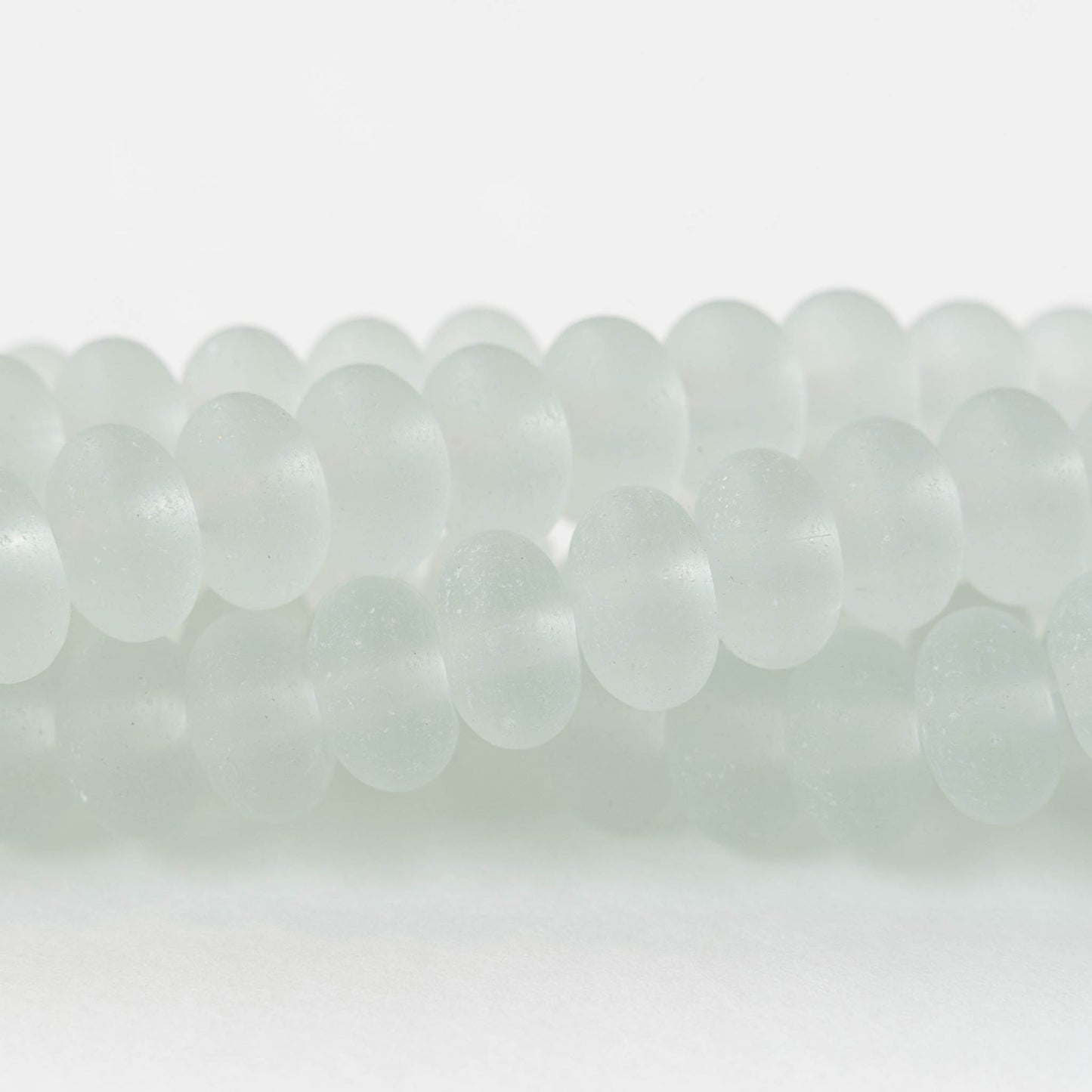 5x8mm Frosted Glass Rondelle - Light Coke - 8 inch strand - 35 beads