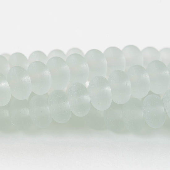 5x8mm Frosted Glass Rondelle - Light Coke - 8 inch strand - 35 beads