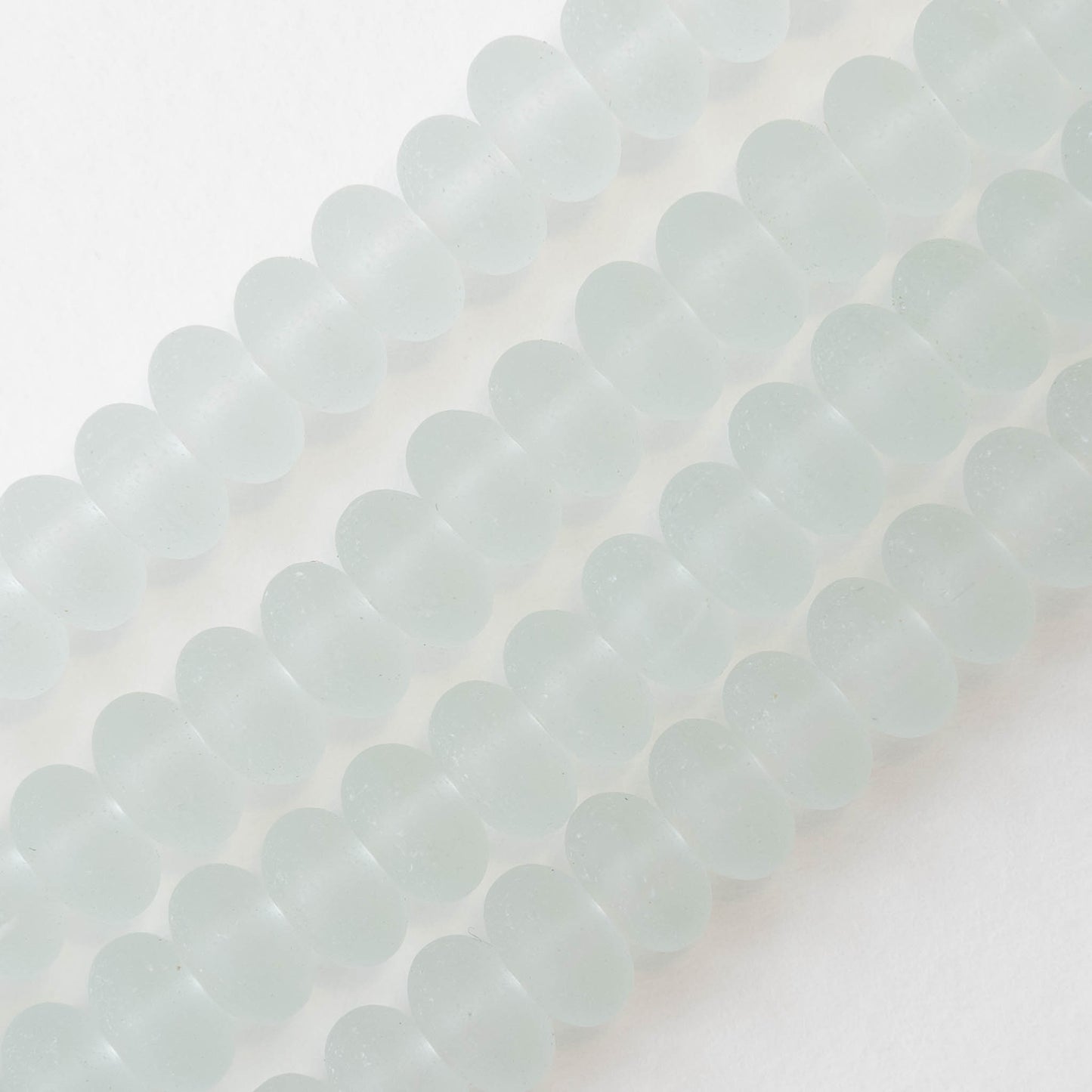 5x8mm Frosted Glass Rondelle - Light Coke - 8 inch strand - 35 beads