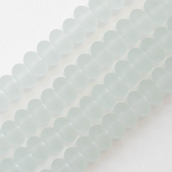 5x8mm Frosted Glass Rondelle - Light Coke - 8 inch strand - 35 beads