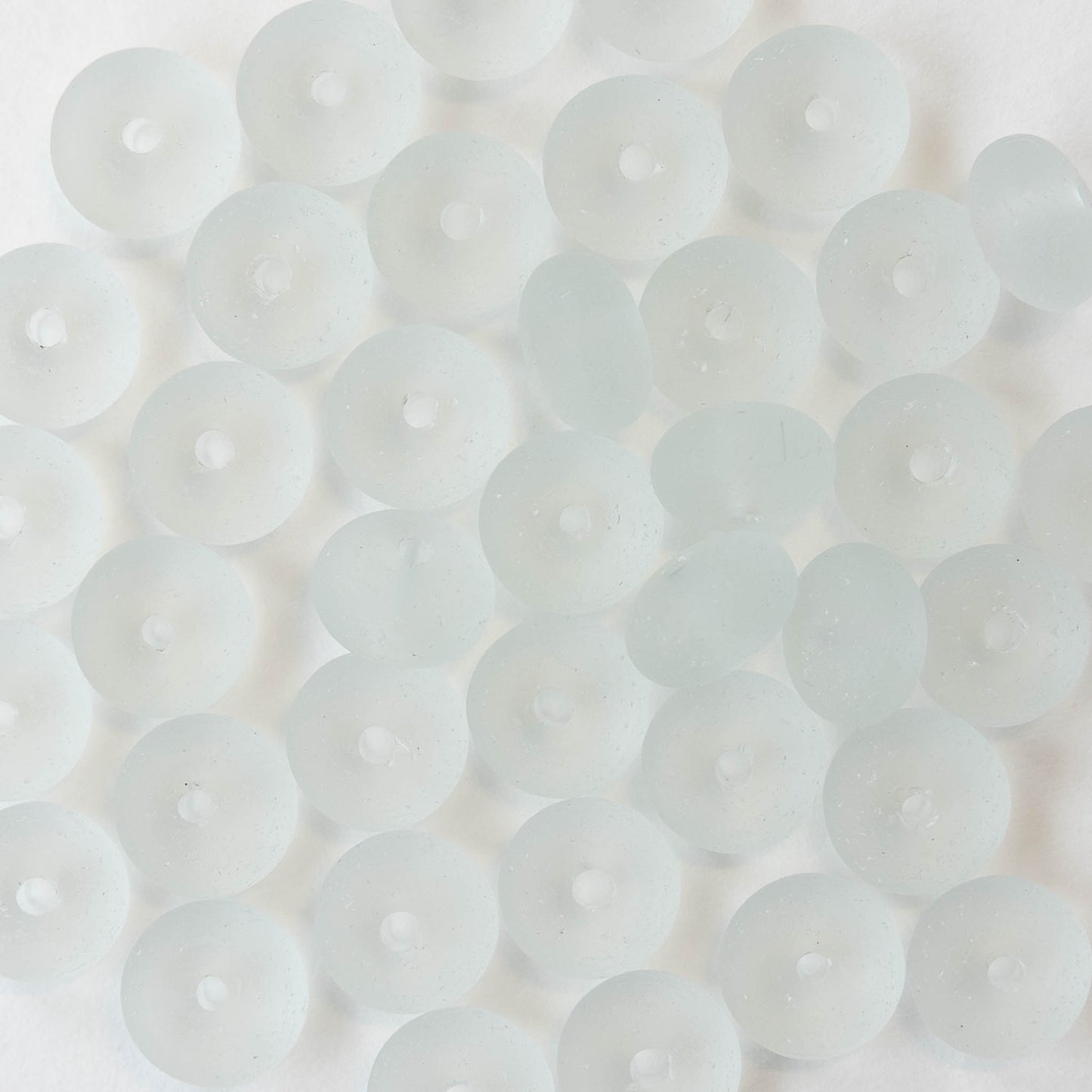 5x8mm Frosted Glass Rondelle - Light Coke - 8 inch strand - 35 beads