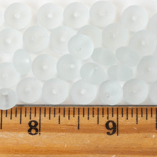 5x8mm Frosted Glass Rondelle - Light Coke - 8 inch strand - 35 beads