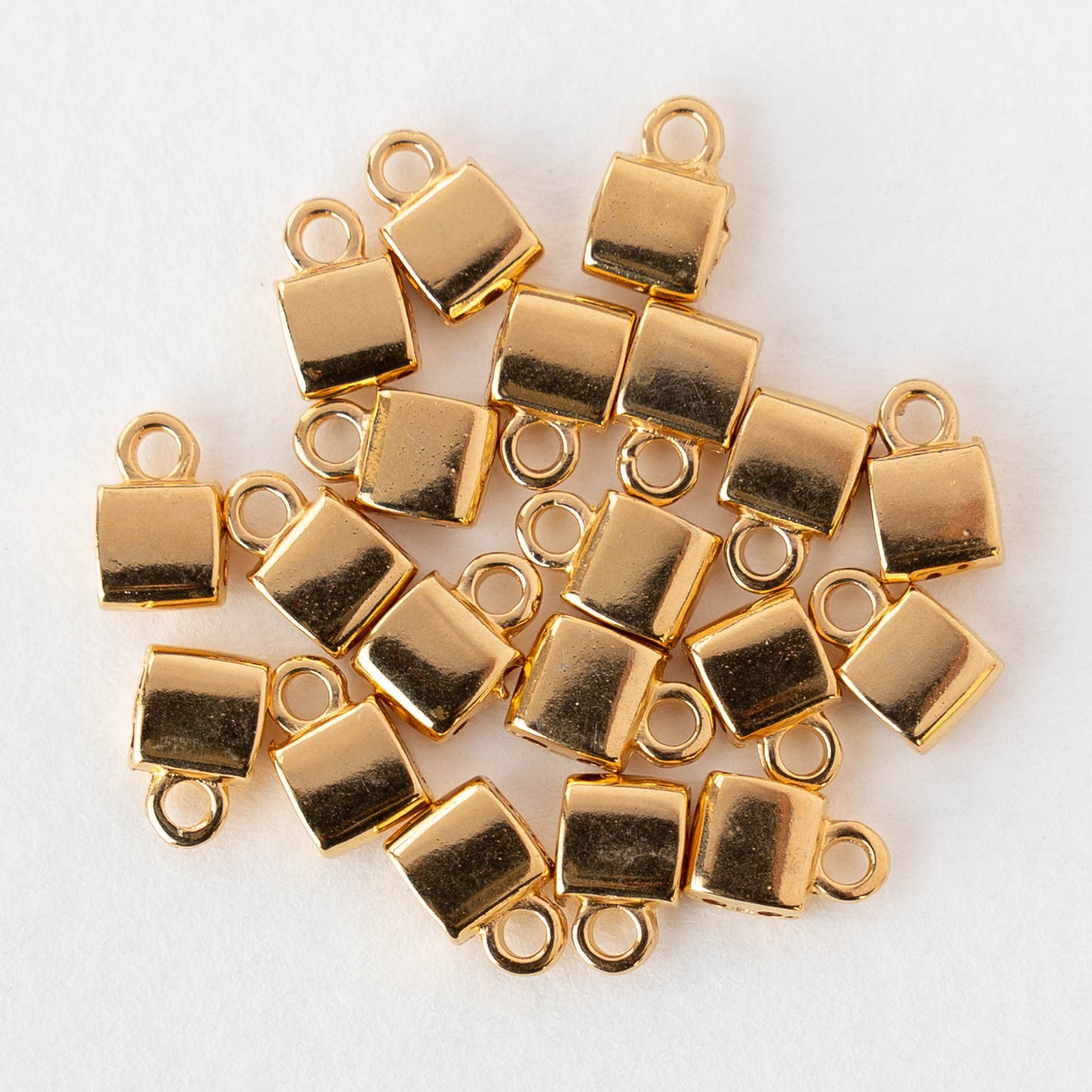 Piperi Tila Bead Ending - 24 K Gold Plated - 6 pieces