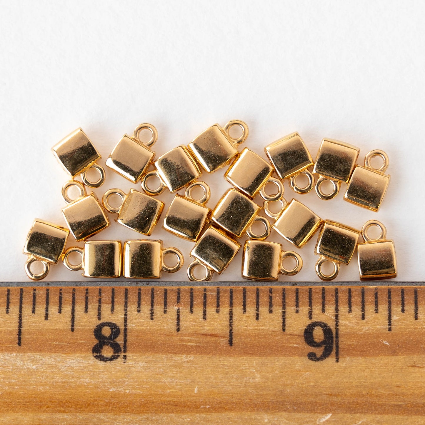 Piperi Tila Bead Ending - 24 K Gold Plated - 6 pieces