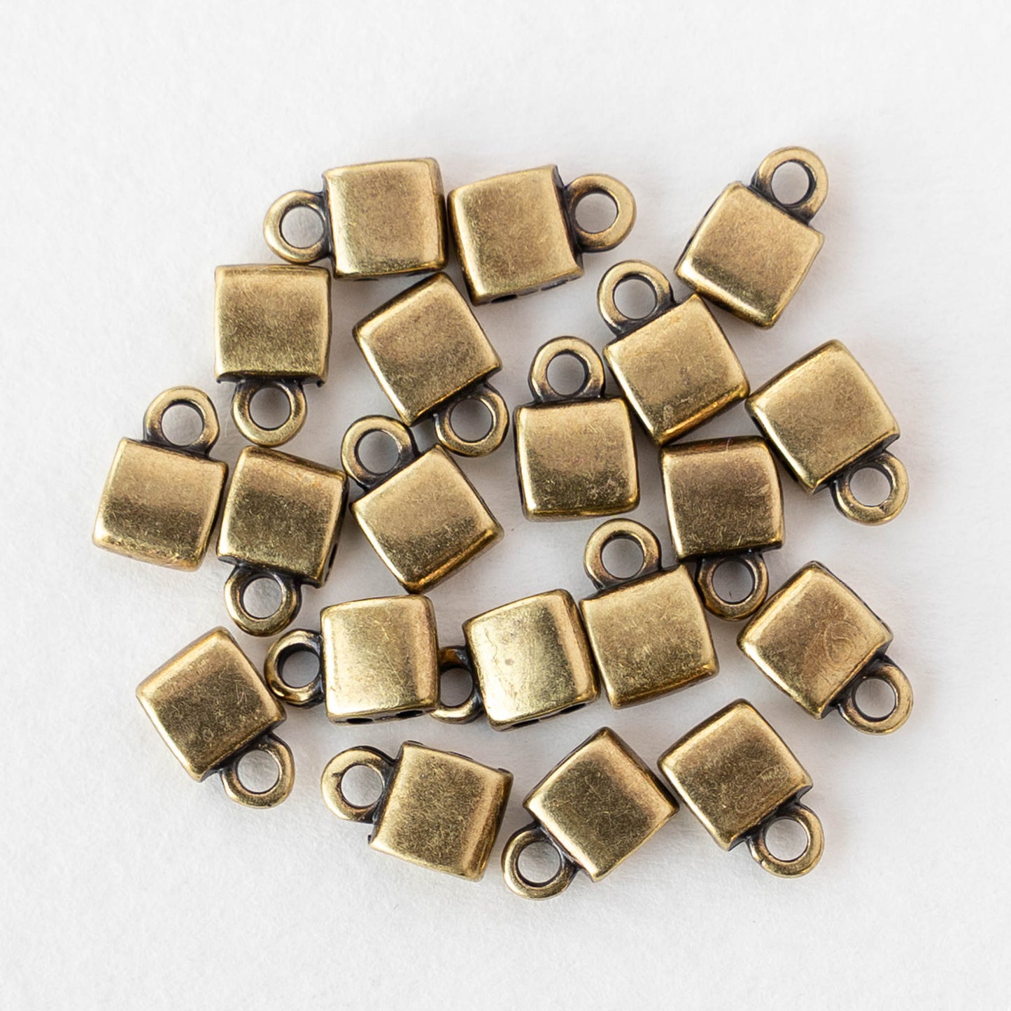 Piperi Tila Bead Ending - Antique Brass Plate - 8 pieces