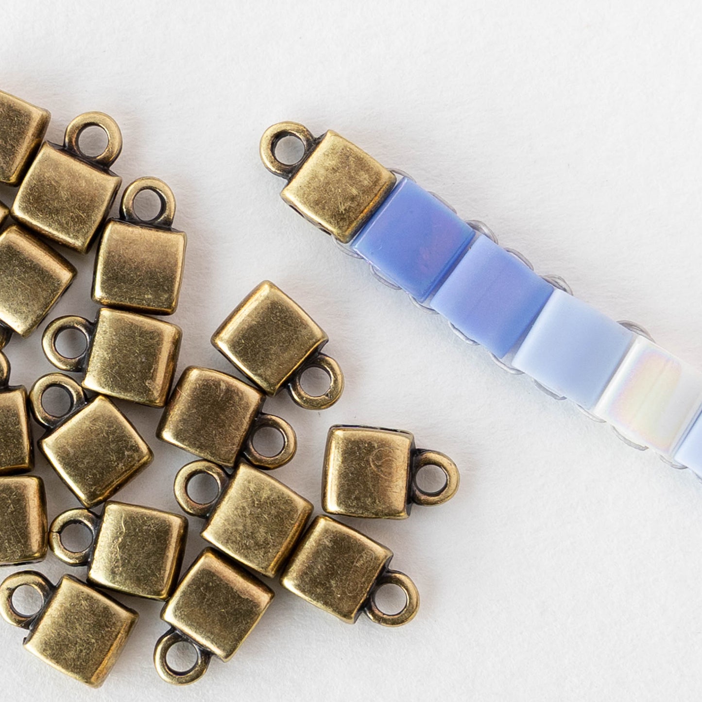 Piperi Tila Bead Ending - Antique Brass Plate - 8 pieces