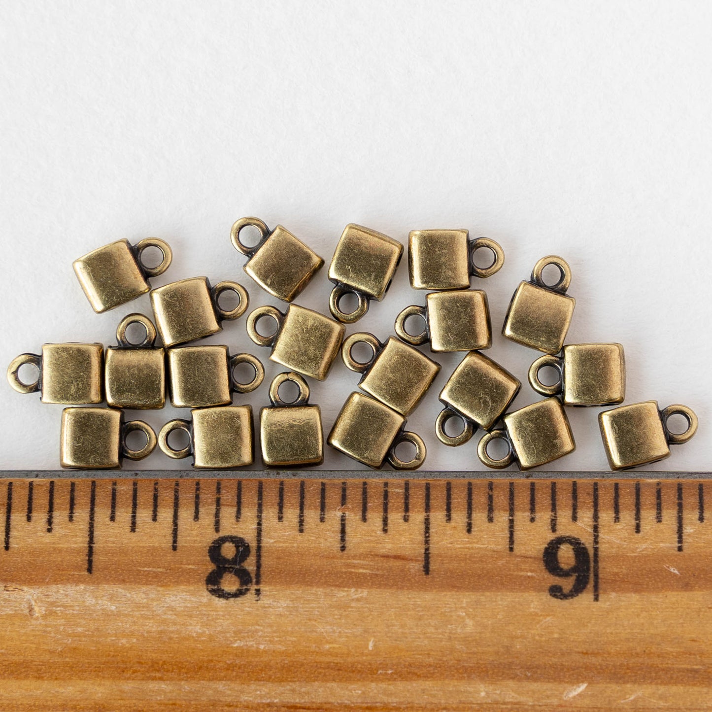 Piperi Tila Bead Ending - Antique Brass Plate - 8 pieces