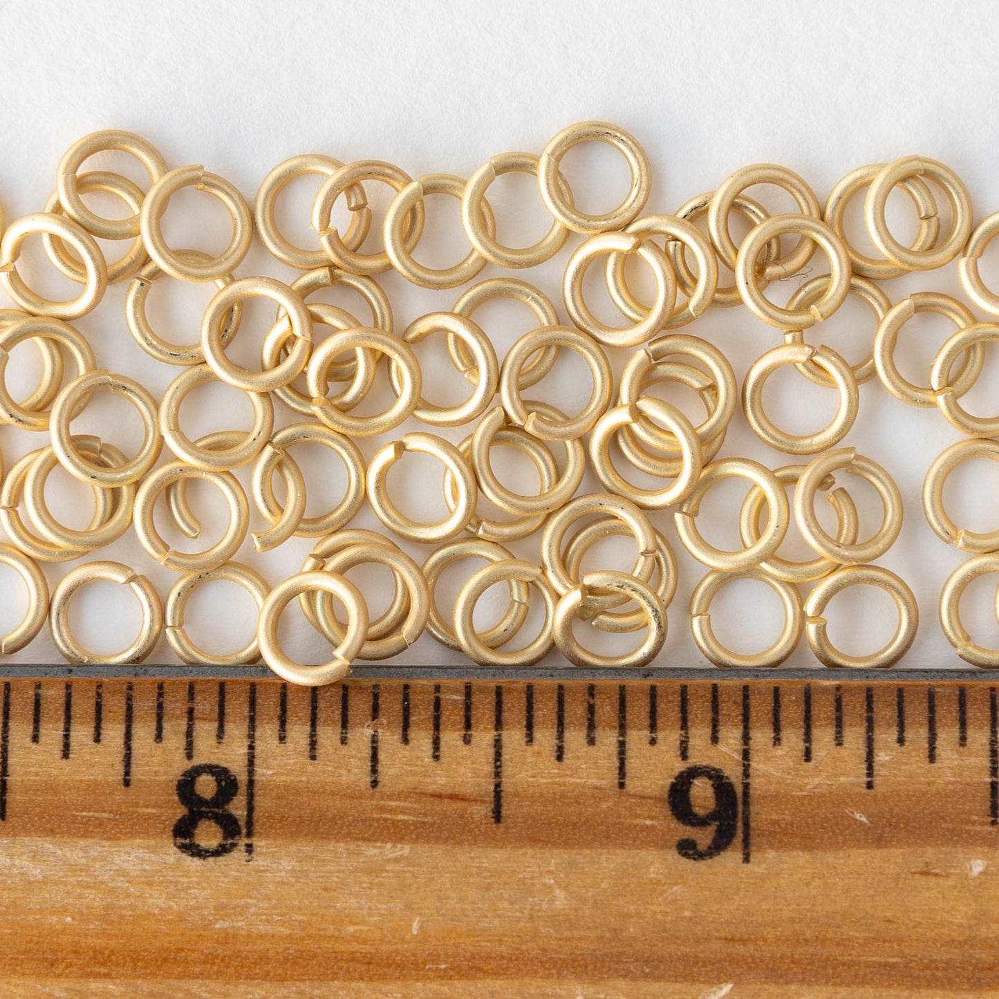 6mm Jump Ring - 18 Gauge - Matte Gold - ~50 pieces