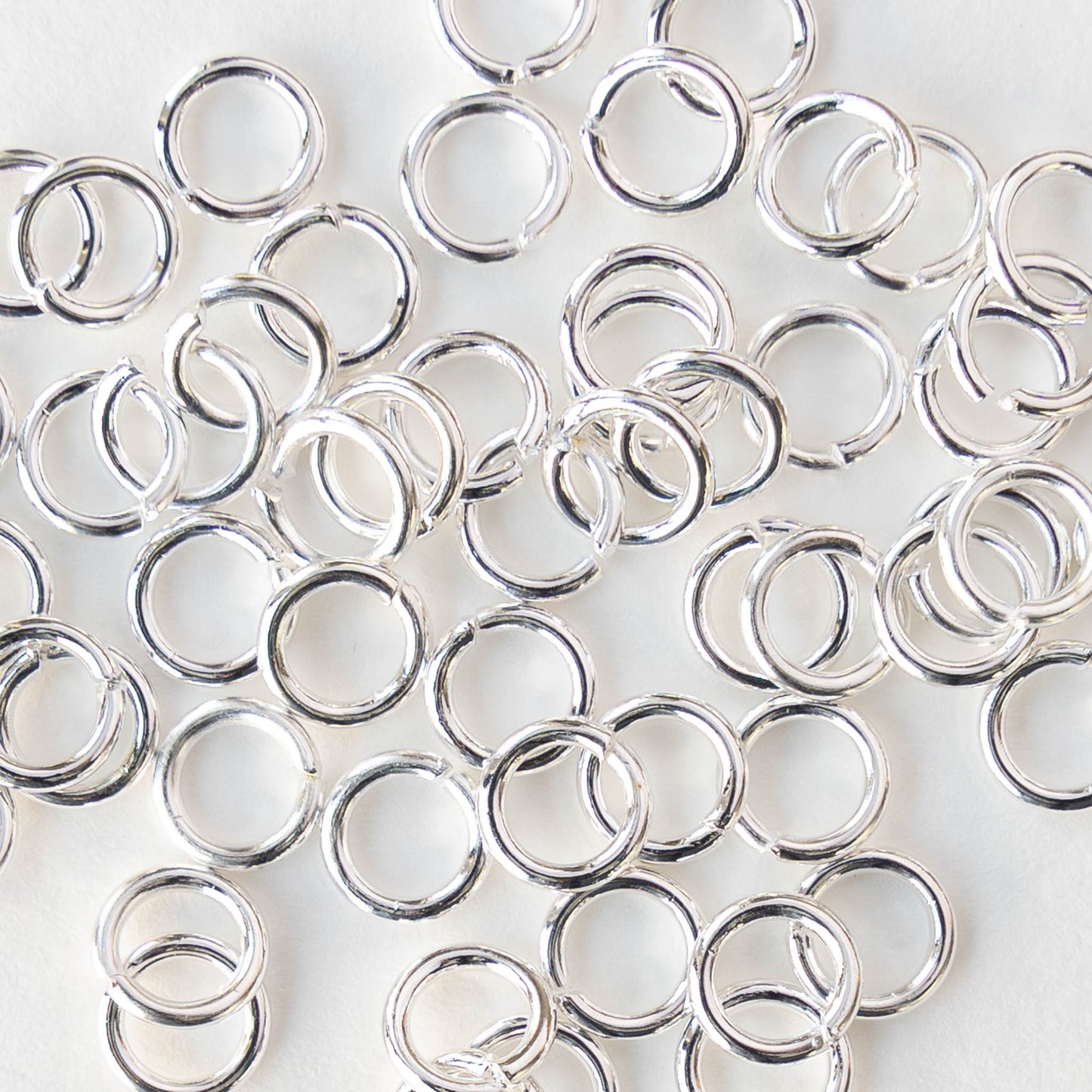 6mm Jump Ring - 18 Gauge - Silver  Plated- ~50 pieces