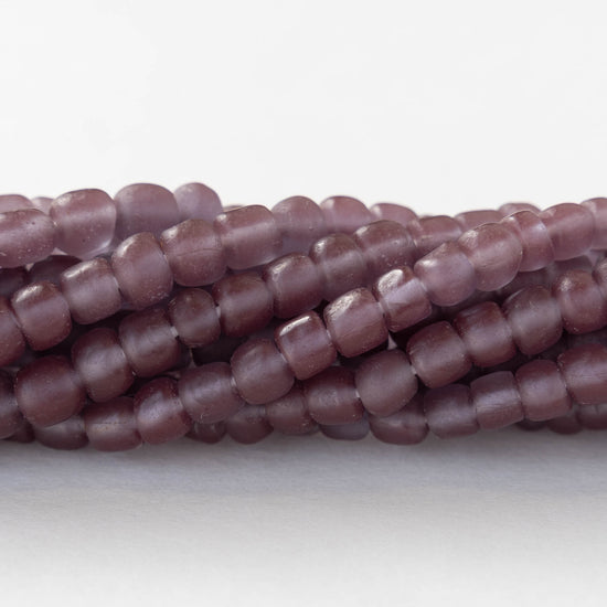 Glass Java Beads - Amethyst - Whole or Half Strand