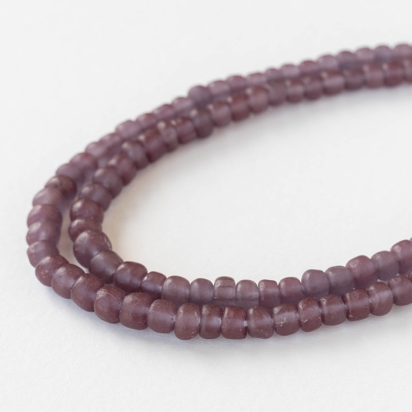 Glass Java Beads - Amethyst - Whole or Half Strand