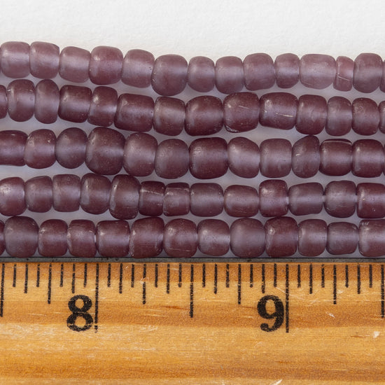 Glass Java Beads - Amethyst - Whole or Half Strand