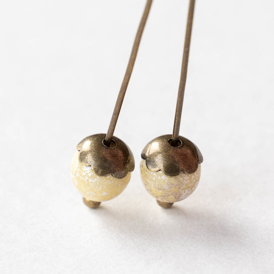 6mm Antiqued Brass Bead Caps - 20 Pieces