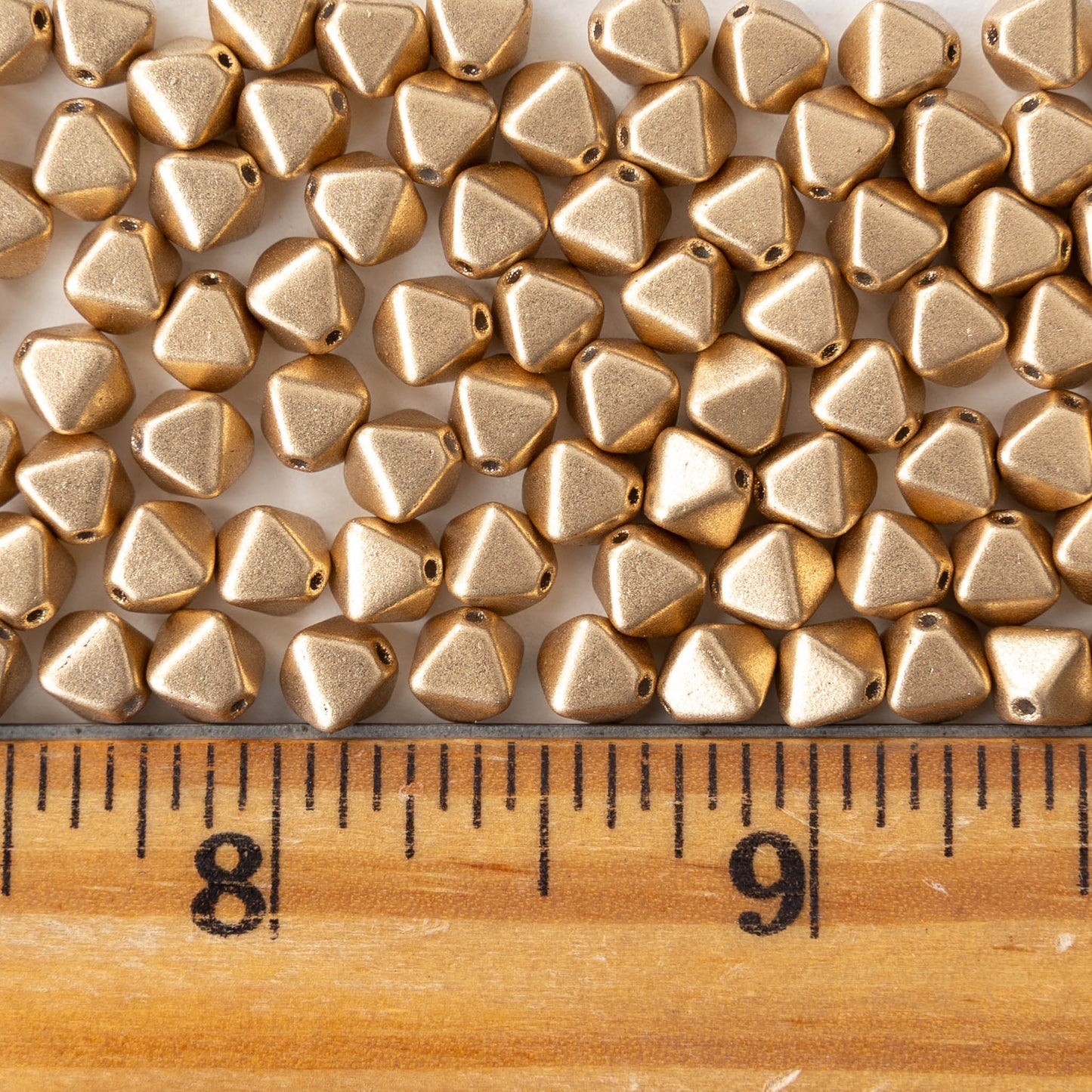 6mm Glass Bicone Beads - Aztec Gold - 75 beads