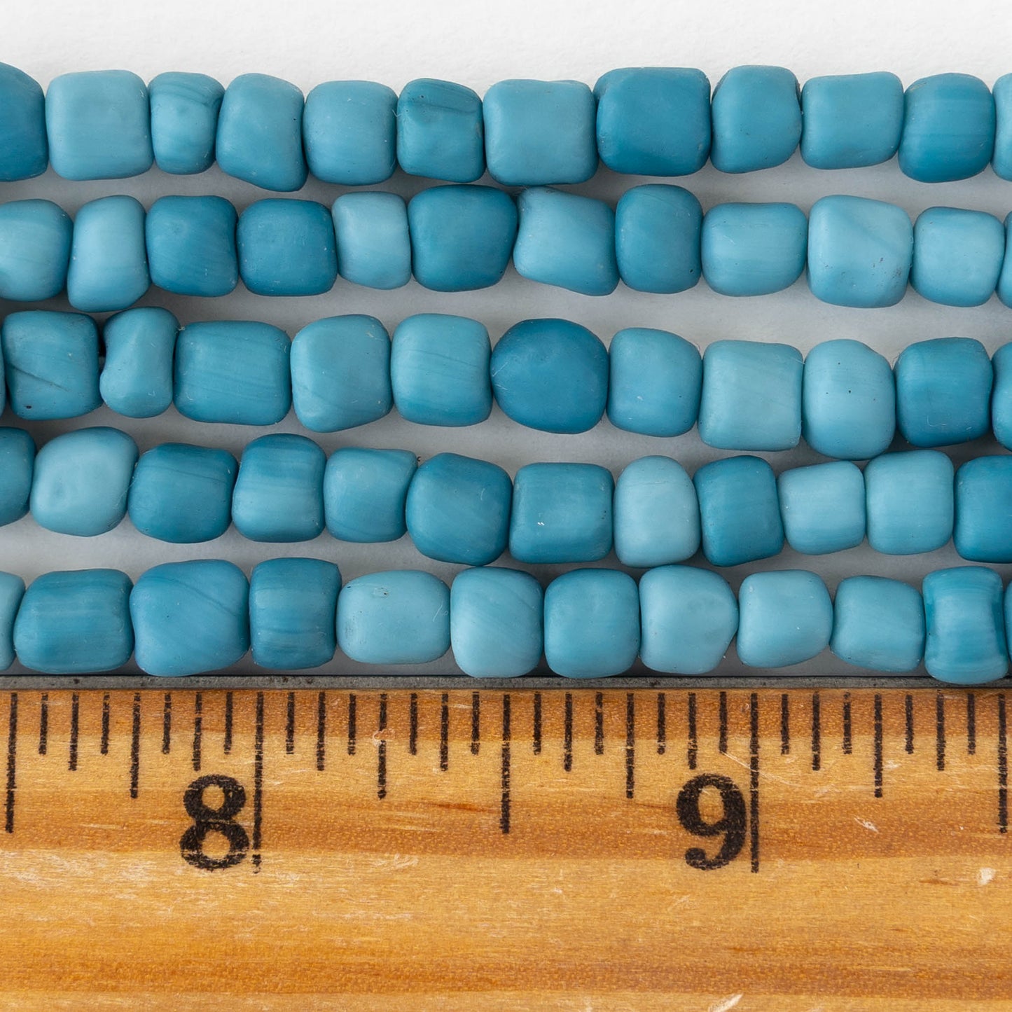 Glass Java Beads - Opaque Blue - Whole or Half Strand