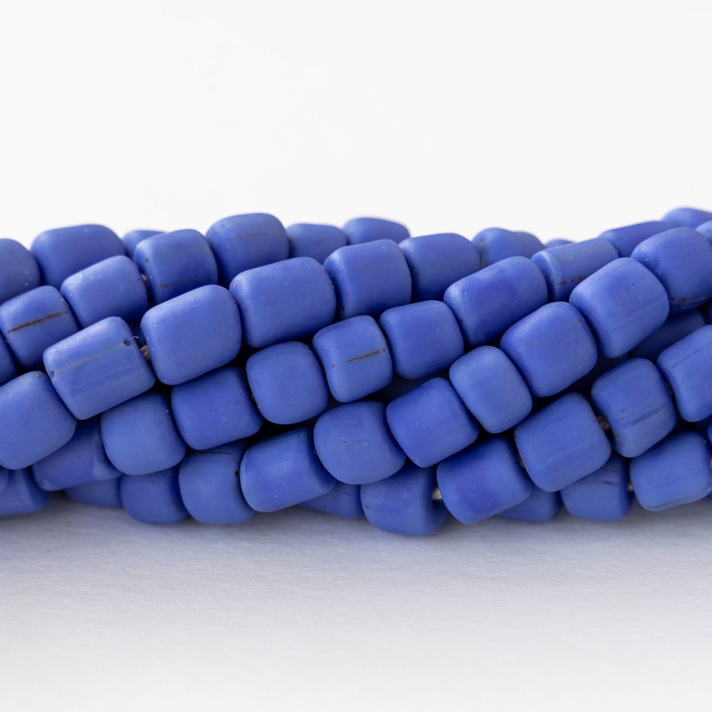 Glass Java Beads - Opaque Blue - Whole or Half Strand