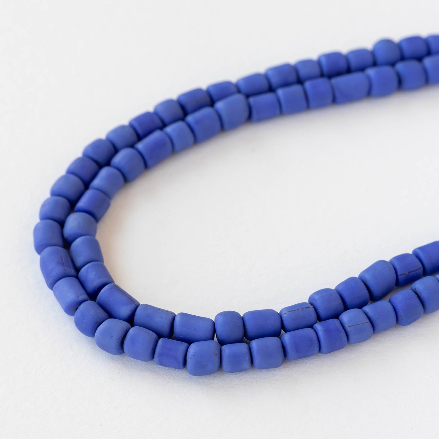 Glass Java Beads - Opaque Blue - Whole or Half Strand