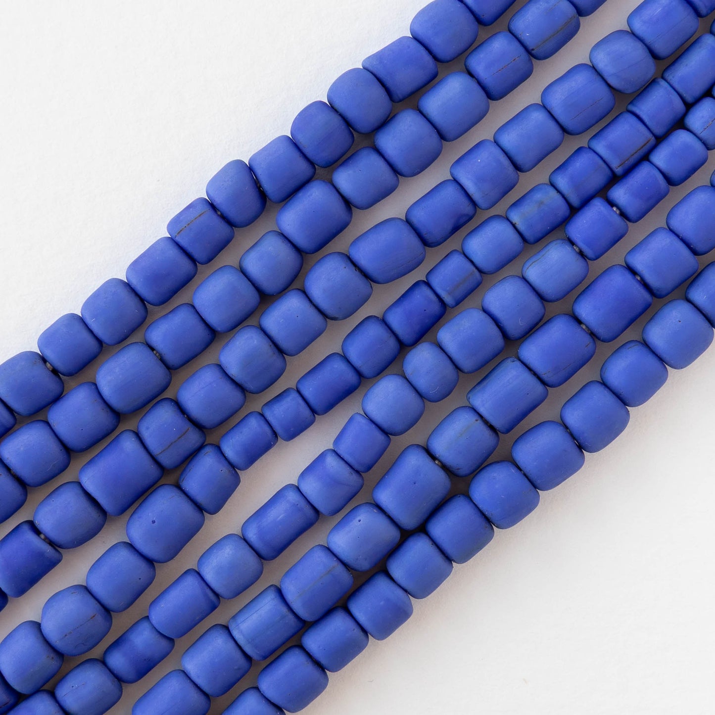 Glass Java Beads - Opaque Blue - Whole or Half Strand
