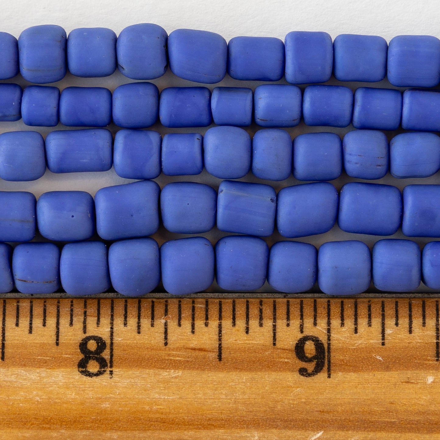 Glass Java Beads - Opaque Blue - Whole or Half Strand