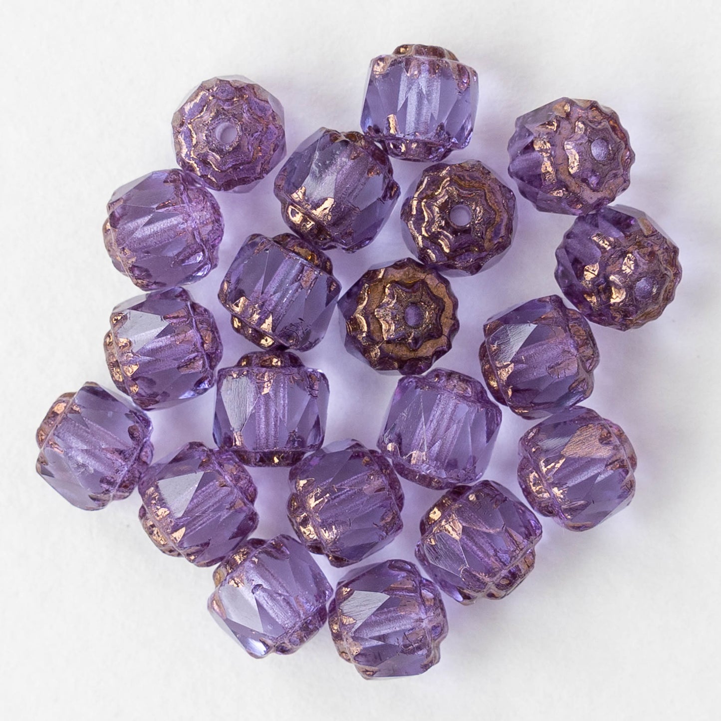 6mm Cathedral Tube - Purple Bronze Luster - 10 or 20 Beads