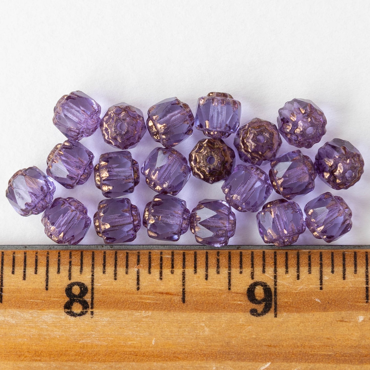 6mm Cathedral Tube - Purple Bronze Luster - 10 or 20 Beads