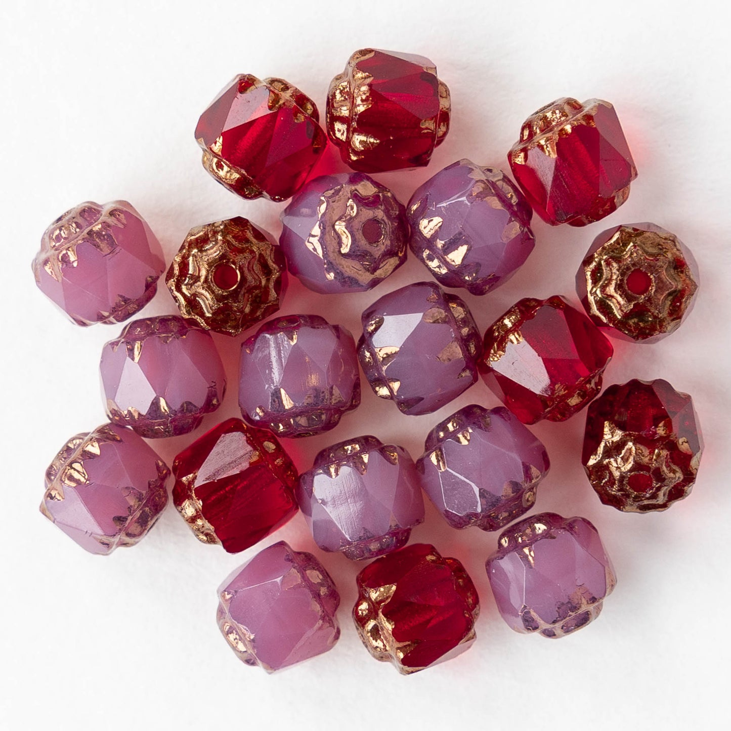 6mm Cathedral Tube - Rosaline Red Bronze - 20 Beads