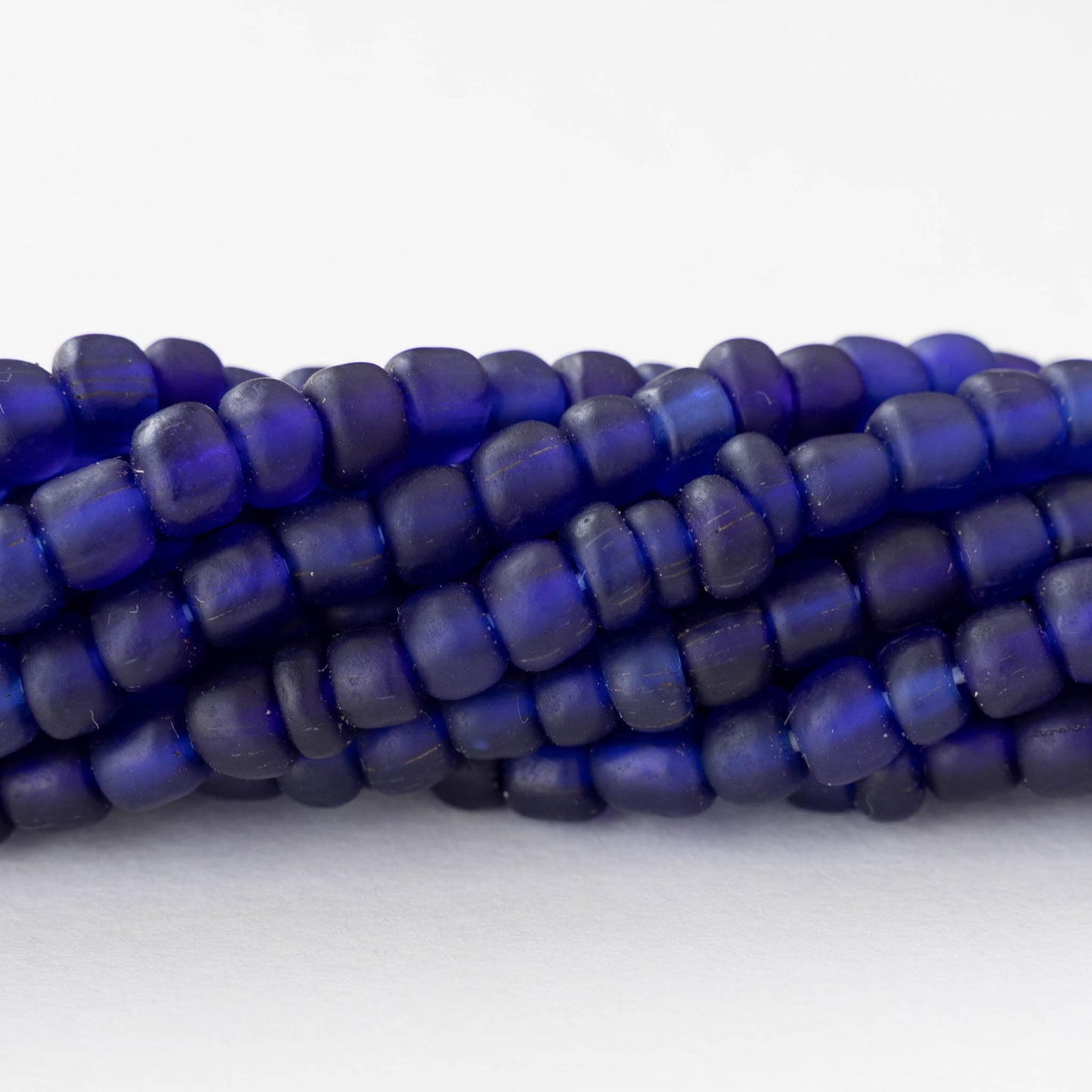 Glass Java Beads - Cobalt Blue - Whole or Half Strand
