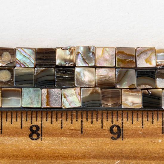 6mm Abalone Cube Beads - Half or Whole Strand