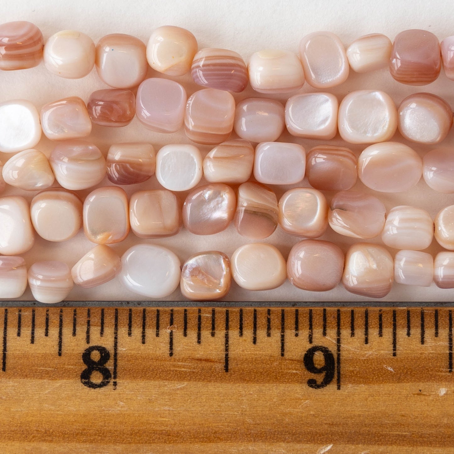 Mother of Pearl  Irregular Coin Beads - 8 inches