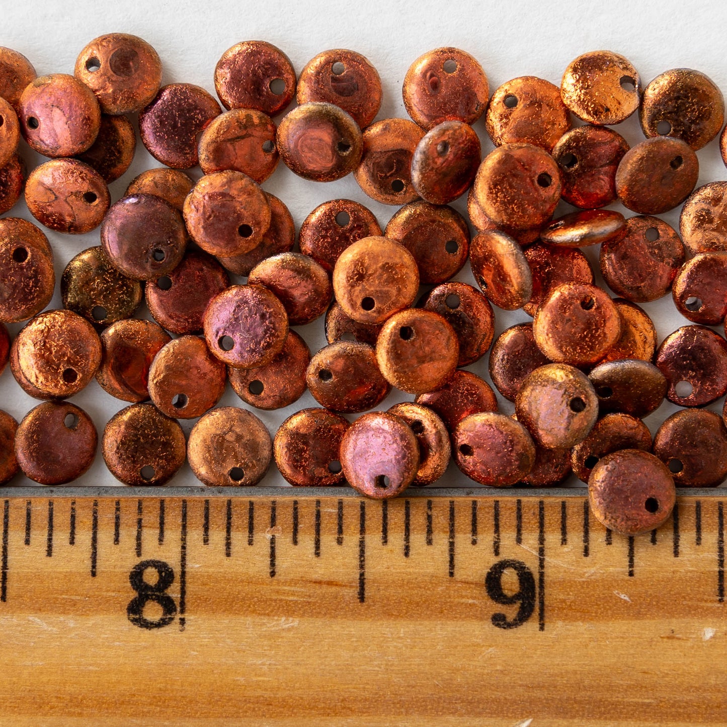 6mm Lentil Beads - Etched Crystal Sunset - 50 Beads