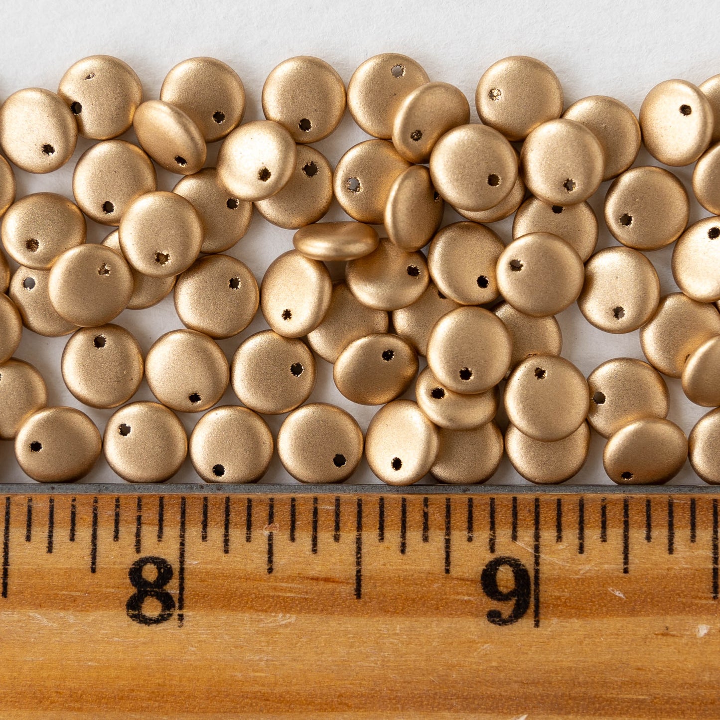 6mm Lentil Beads - Matte Aztec Gold - 50 Beads