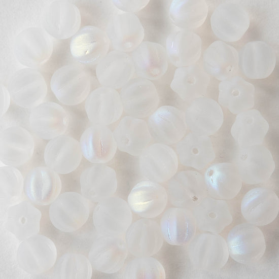 6mm Melon Bead - Crystal Matte AB - 50 Beads