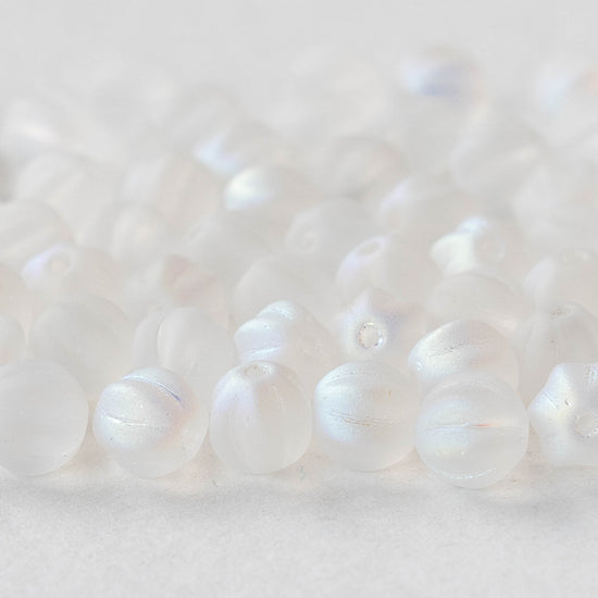 6mm Melon Bead - Crystal Matte AB - 50 Beads