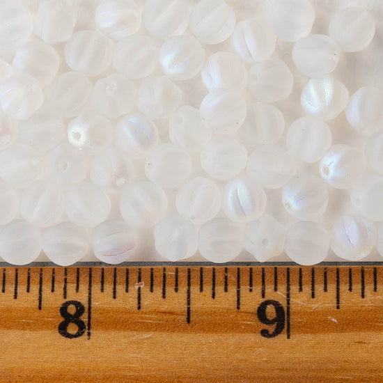 6mm Melon Bead - Crystal Matte AB - 50 Beads