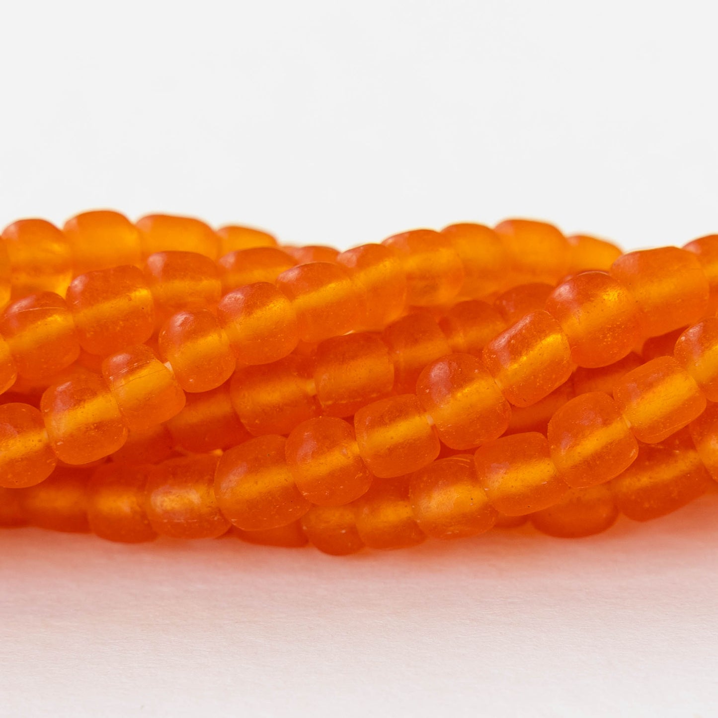 Glass Java Beads - Orange - Whole or Half Strand