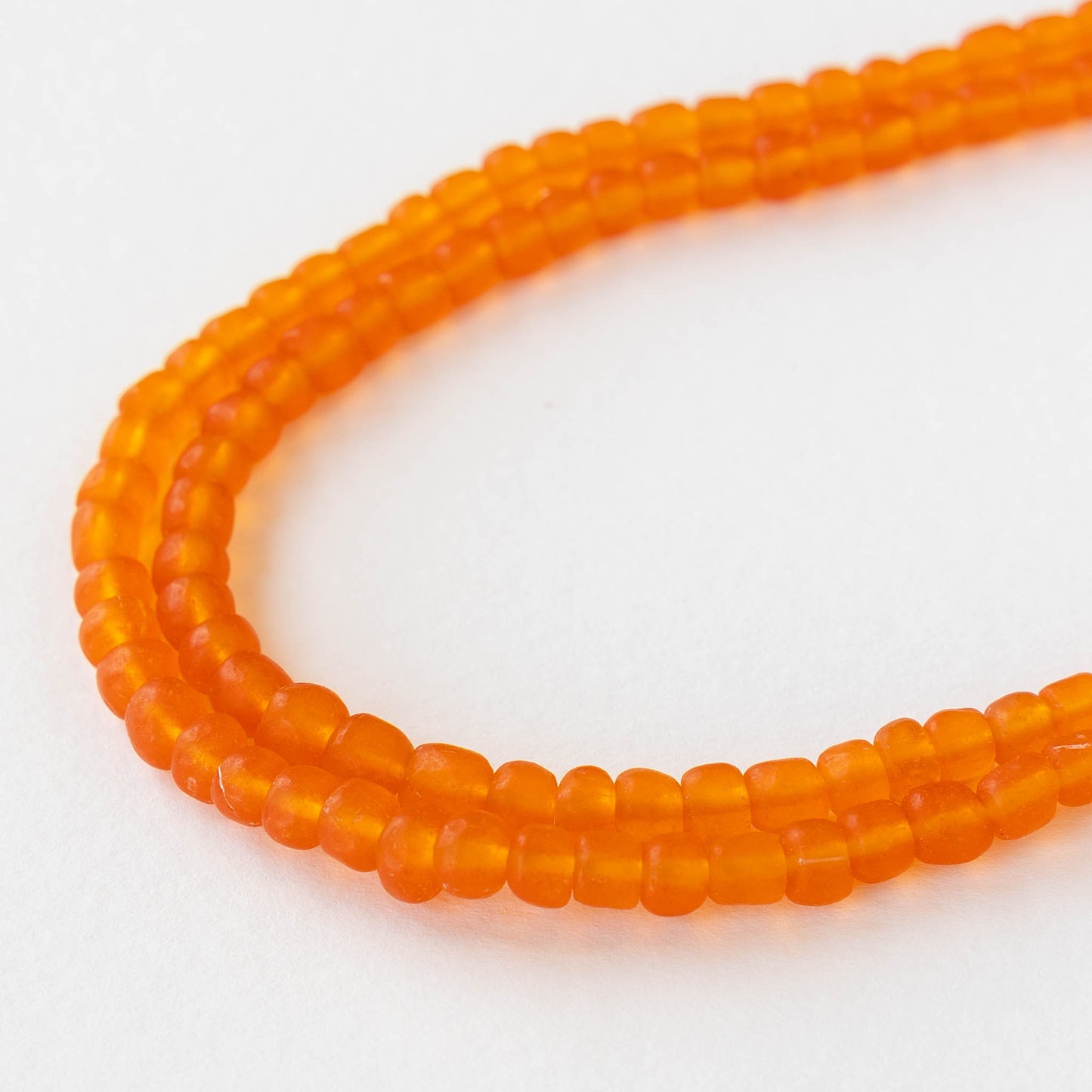 Glass Java Beads - Orange - Whole or Half Strand