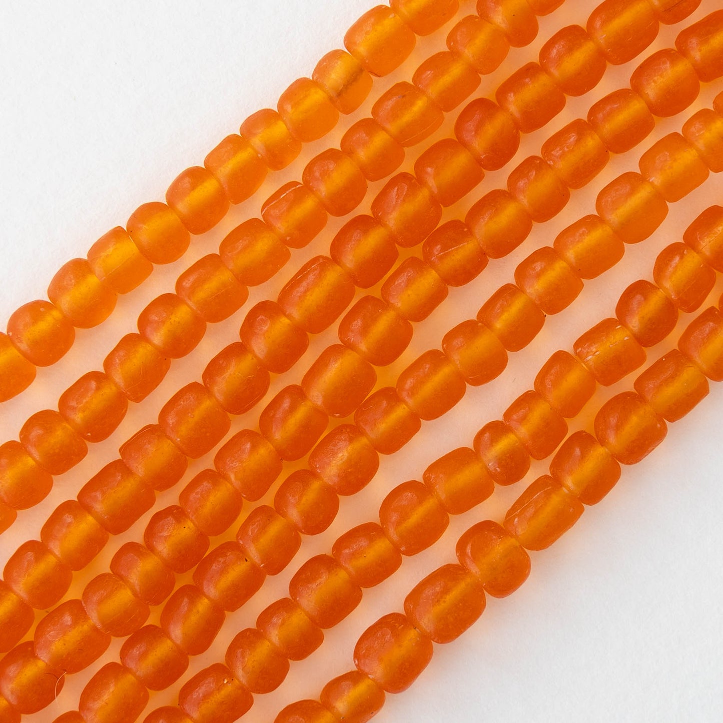 Glass Java Beads - Orange - Whole or Half Strand