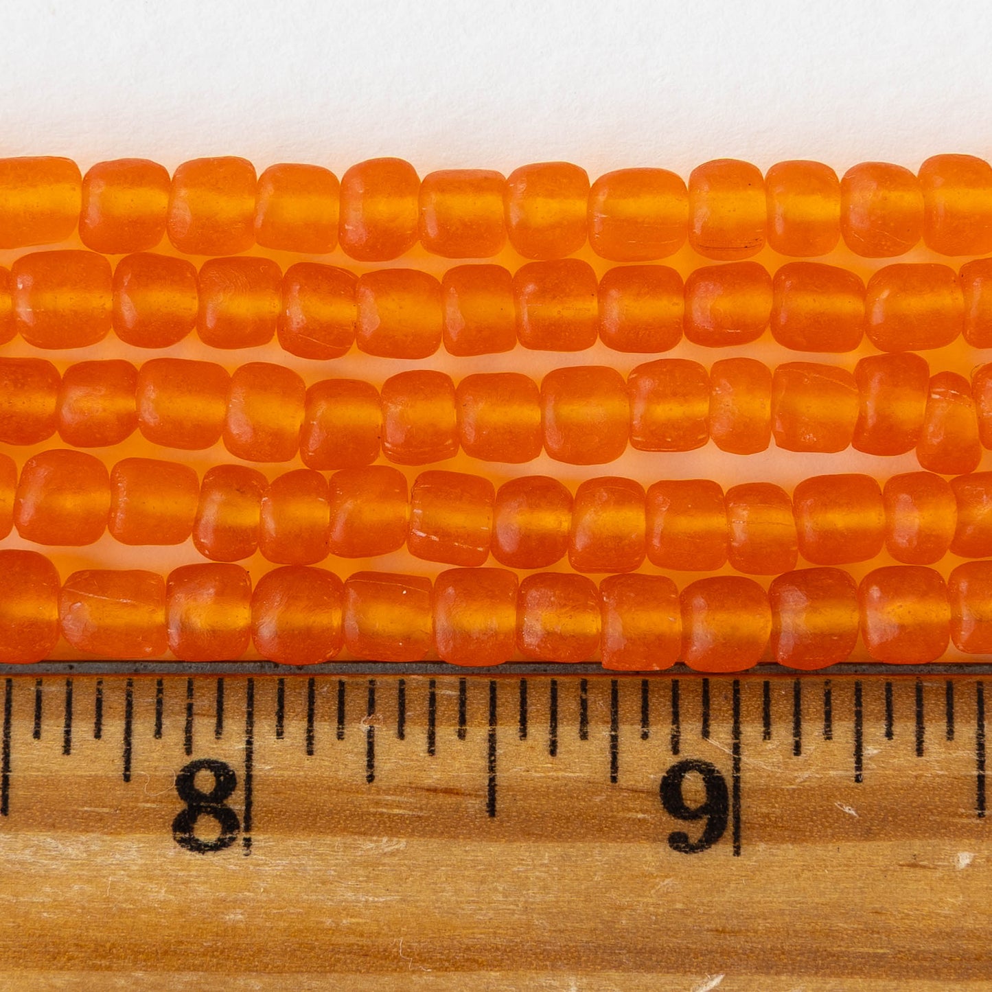Glass Java Beads - Orange - Whole or Half Strand