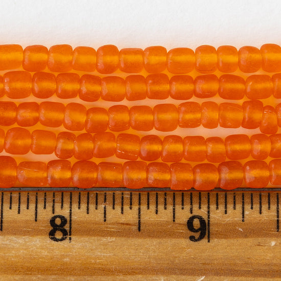 Glass Java Beads - Orange - Whole or Half Strand