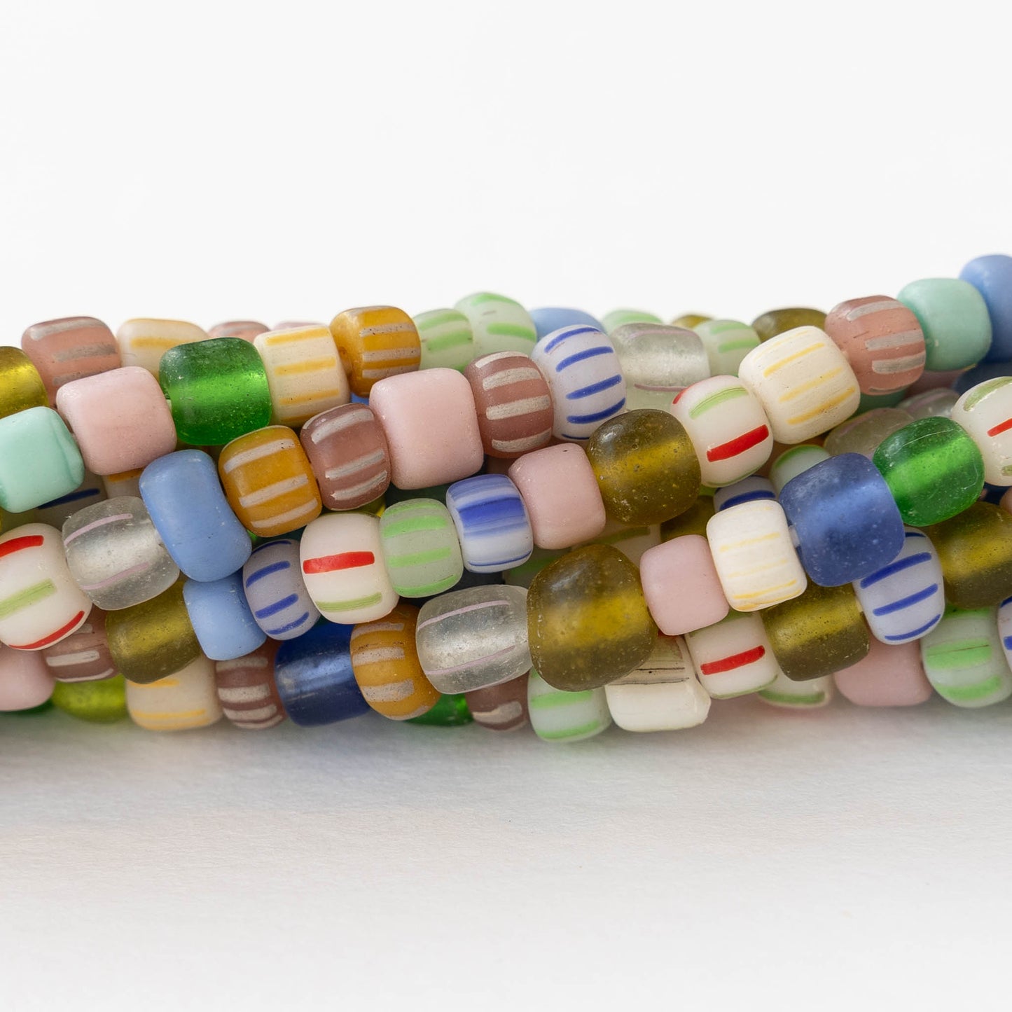 Glass Java Beads - Pastel Mix - Whole or Half Strand