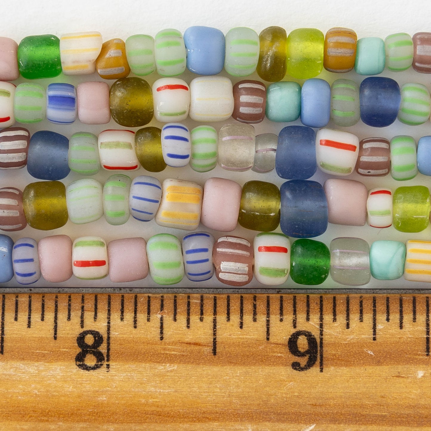 Glass Java Beads - Pastel Mix - Whole or Half Strand