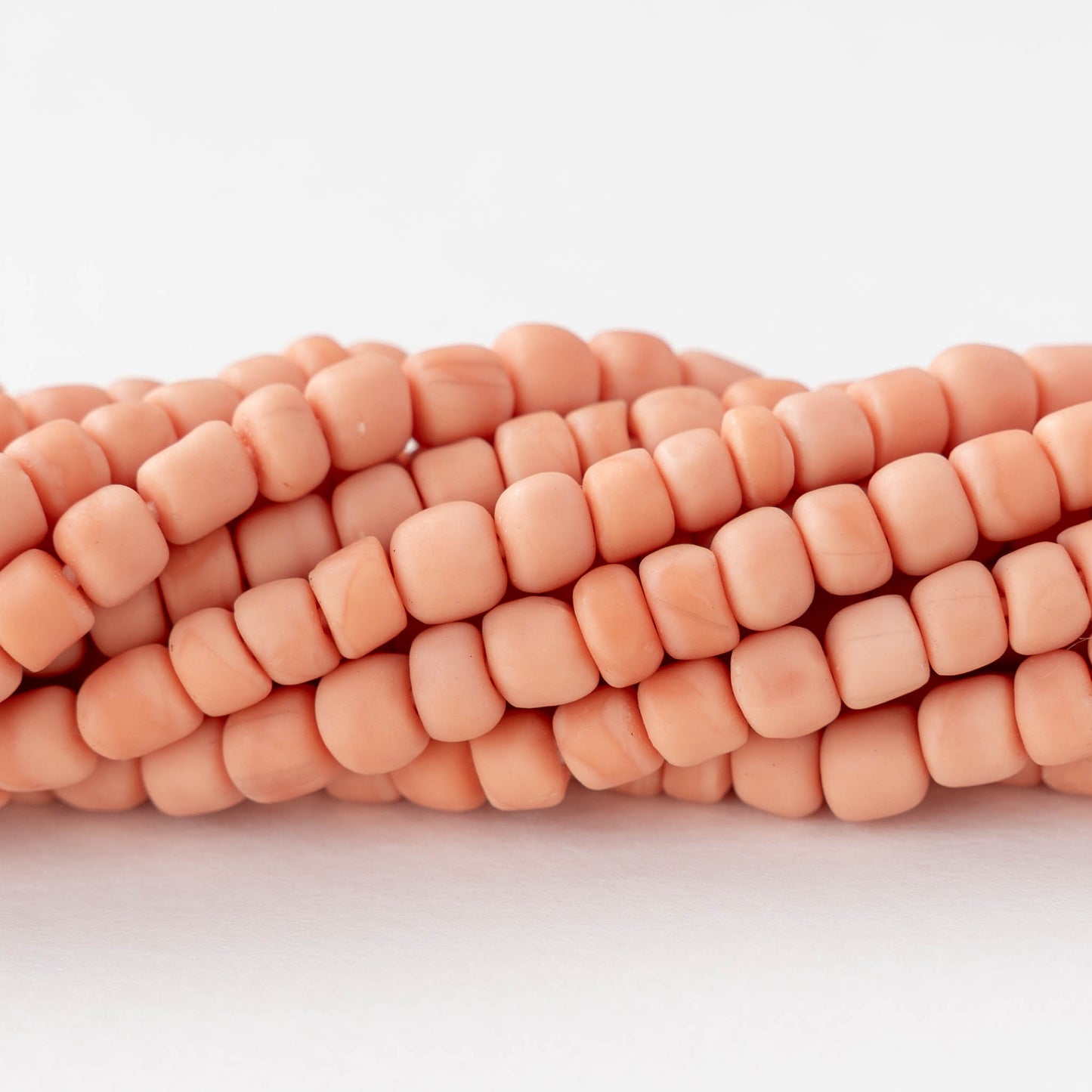 Glass Java Beads - Opaque Peach - Whole or Half Strand