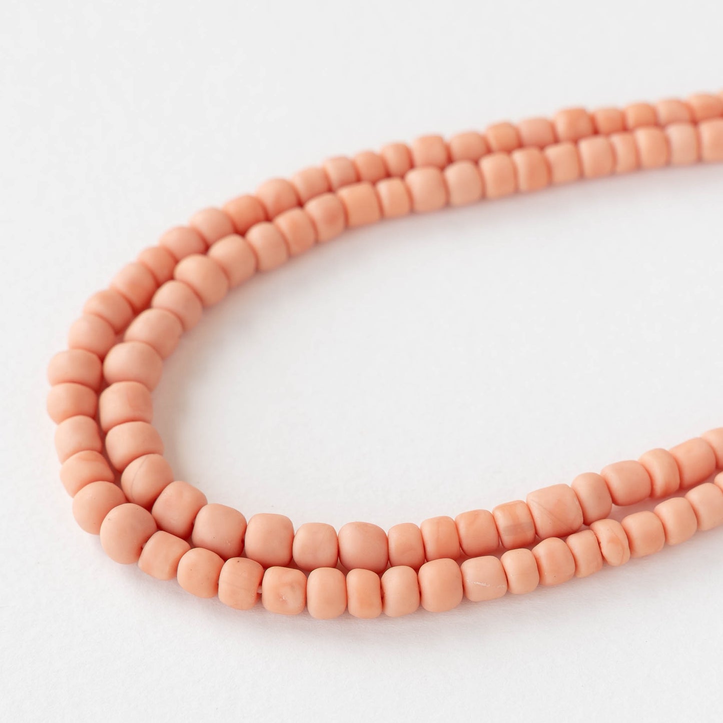 Glass Java Beads - Opaque Peach - Whole or Half Strand