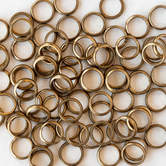 6mm Metal Rings - Antiqued Brass - 50 Beads