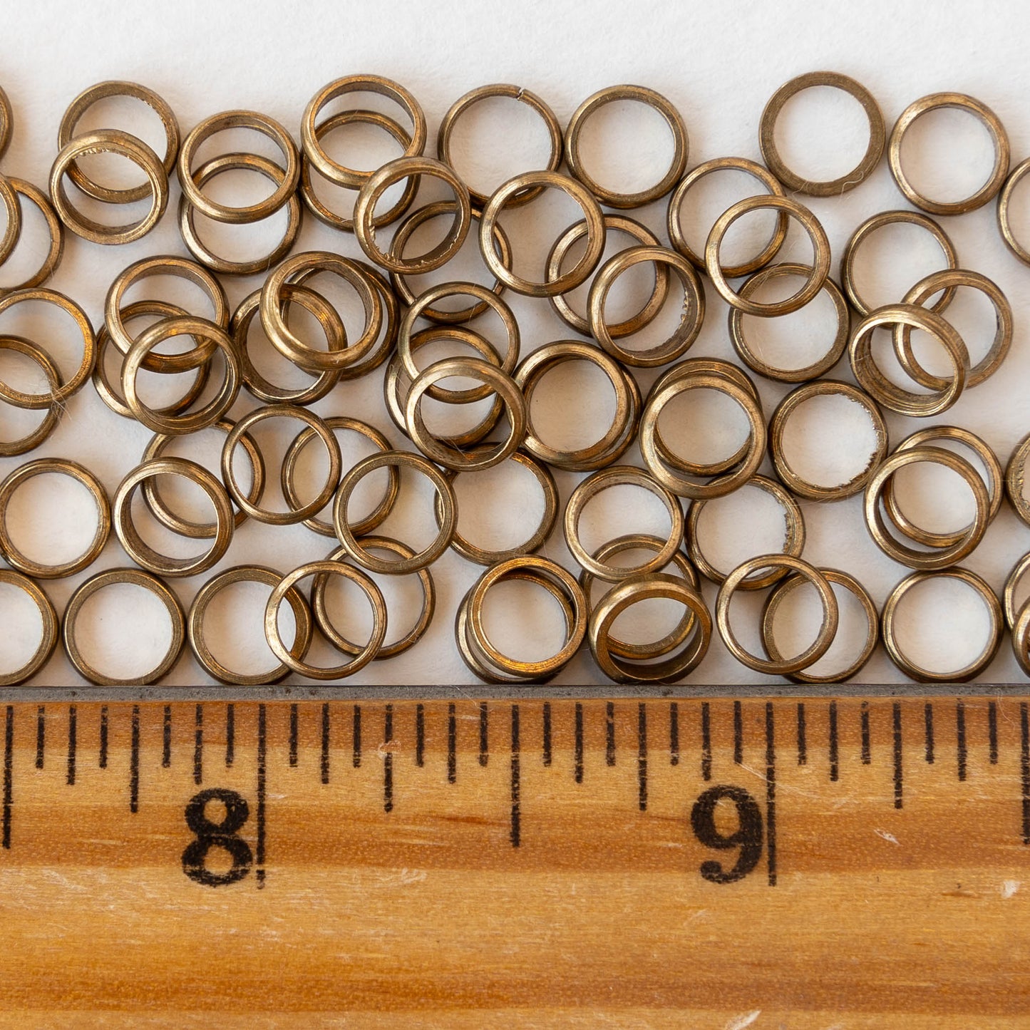 6mm Metal Rings - Antiqued Brass - 50 Beads