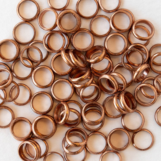 6mm Metal Rings - Antique Copper - 50 Beads