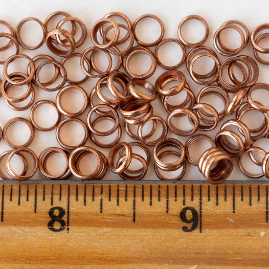 6mm Metal Rings - Antique Copper - 50 Beads