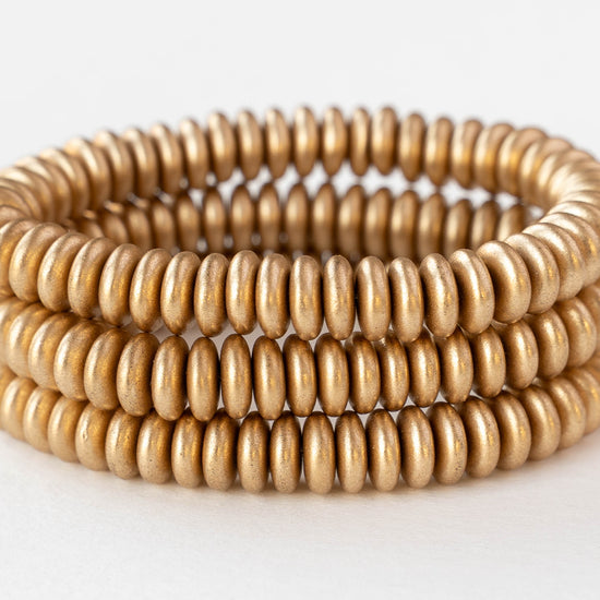 6mm Rondelle Beads - Aztec Gold - 50 beads