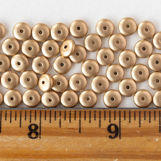 6mm Rondelle Beads - Aztec Gold - 50 beads