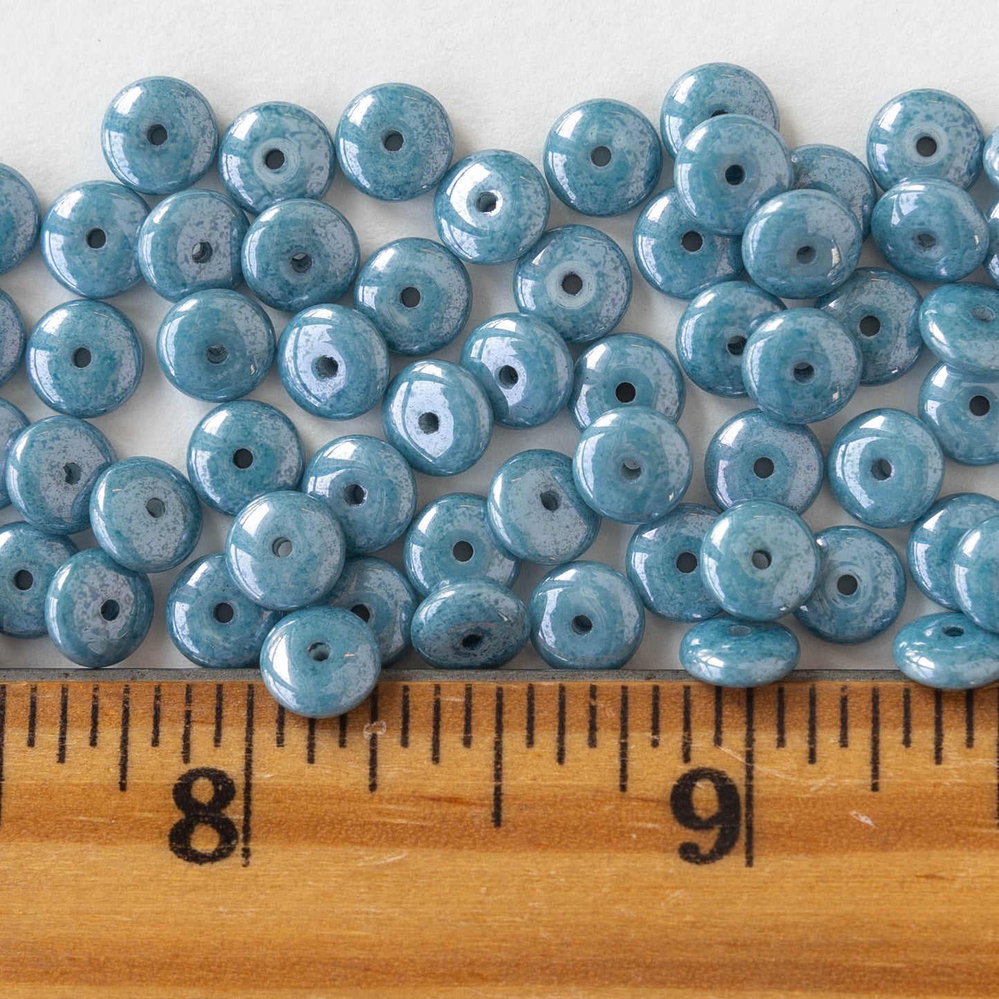 6mm rondelle - Opaque Blue Luster - 120 Beads